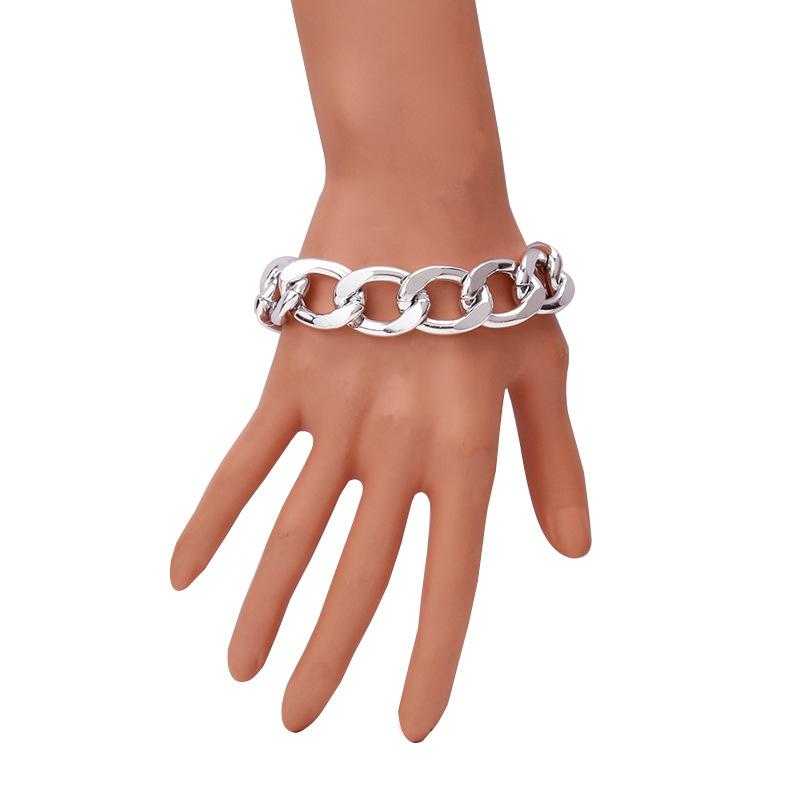 Jewelry Punk Exaggerated Metal Geometric Hollow Hand Decoration Fashion Trend Single Layer Thick Chain Bracelet