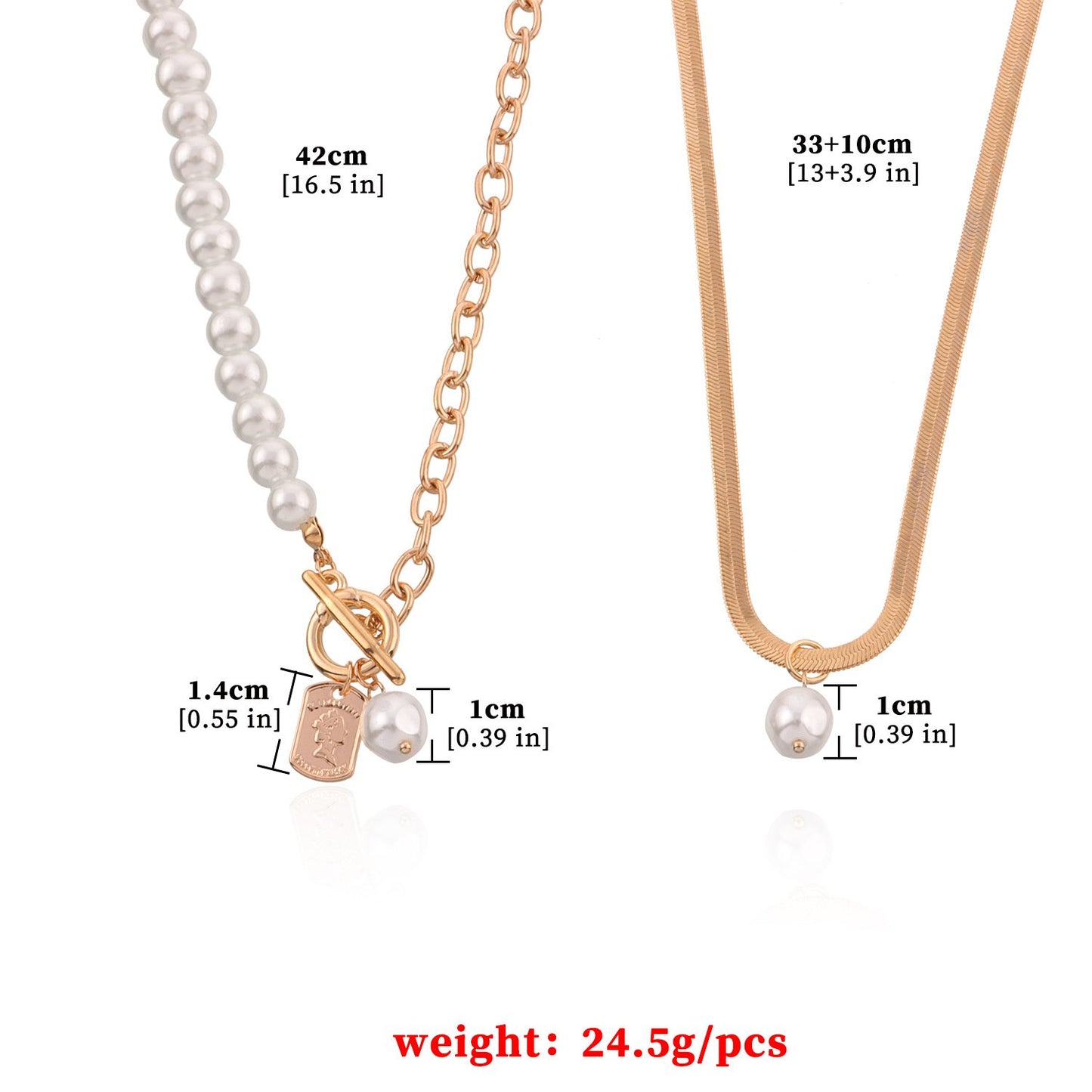 Jewelry OT Buckle Crown Queen Pearl Pendant Necklace Women's Explosive Style Snake Bone Square Brand Necklace