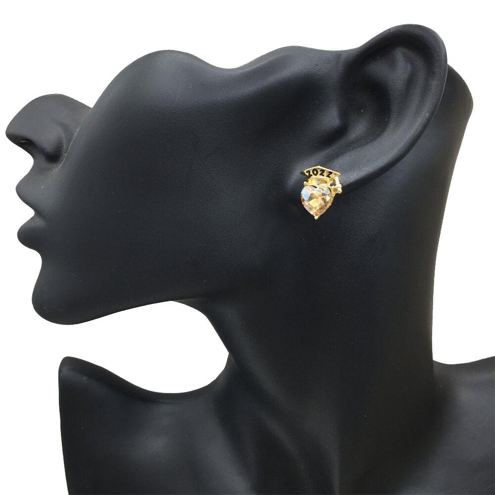 Doctor's hat love crystal earrings graduation season commemorative ear ornaments fresh and lovely multi-color optional