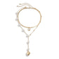 Jewelry Punk Faux Pearl Snake Chain Necklace Asymmetric Double Layer Heart Long Tassel Necklace