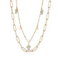 Simple Imitation Pearl Necklace Fashion Round Iron Sheet Multilayer Chain Necklace Accessories