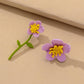 Taobao small flower branches two-color earrings colorful flower paint earrings 925 silver needle earhooks