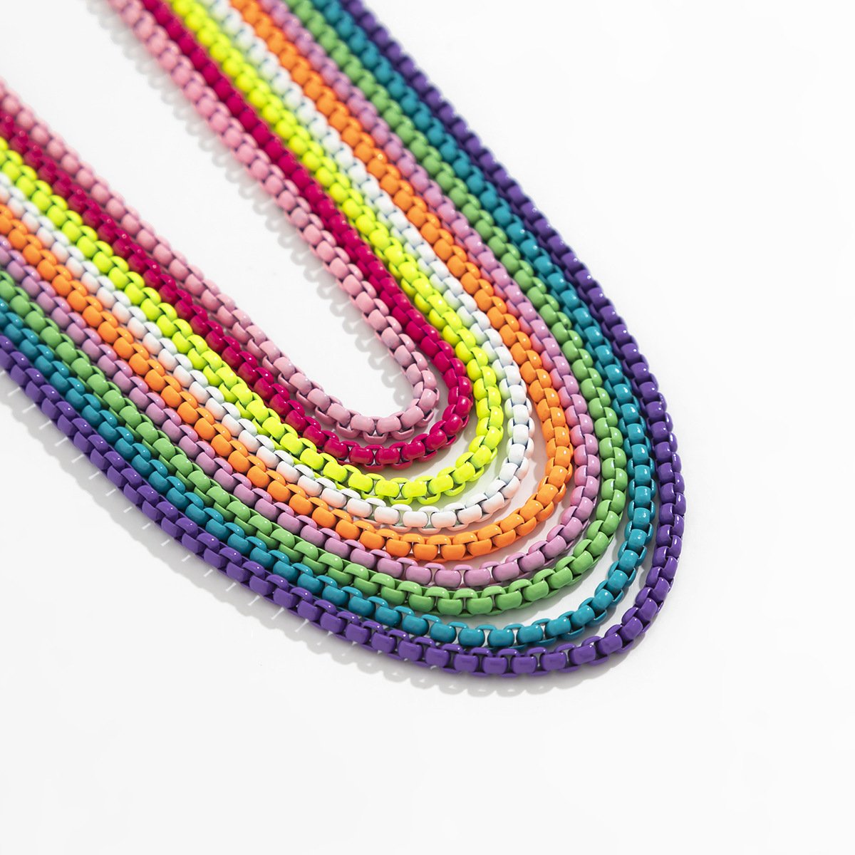 Jewelry Simple Geometric Handmade Versatile Necklace Punk Sweet Cool Color Single Layer Chain Necklace Female