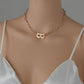 Personality simple temperament retro design sense B letter necklace short sweater chain geometric chain female