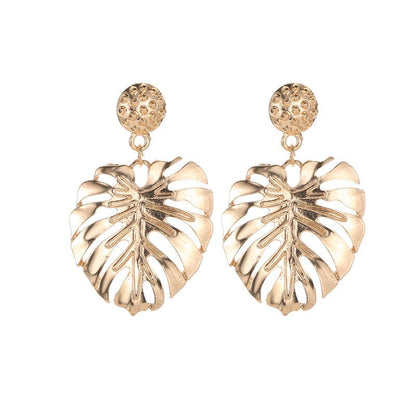 Fashion hollow leaf stud earrings national classic style