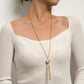 Jewelry Simple Knotted Tassel Long Necklace Sweater Chain Popular Pearl Women's Pendant