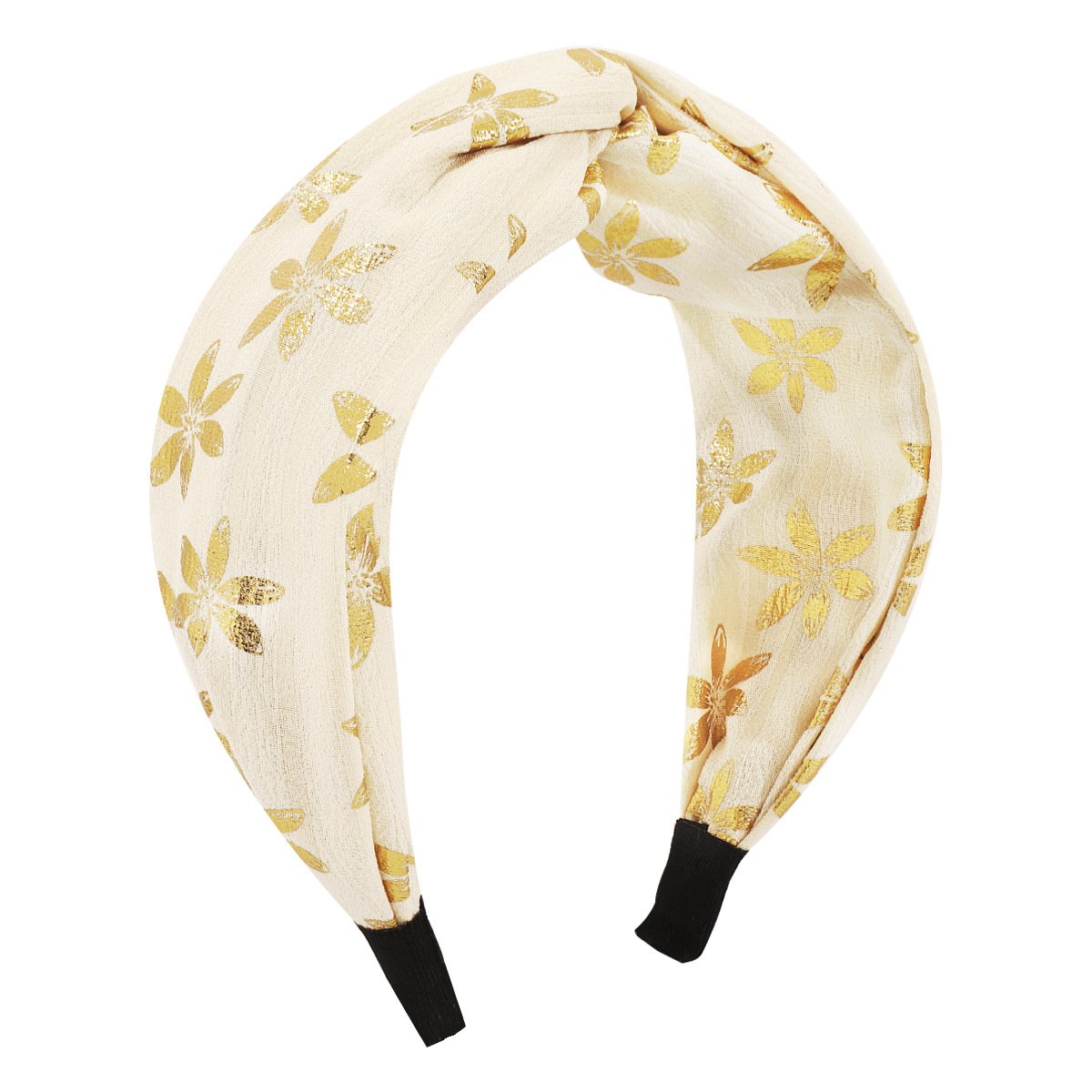 F594 Fabric Simple Retro Contrast Color Cross Knotted Headband Wide Side Sweet Going Out Non-slip Elegant Hairband Female