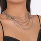 N154 Exaggerated mix and match multi-layered necklace retro cold punk sexy geometric necklace female