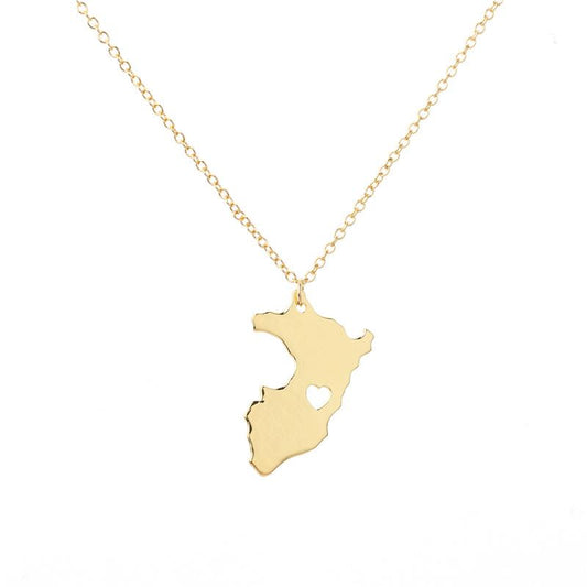 Popular Jewelry Alloy Plating Gold Silver Peru Map Necklace Clearance