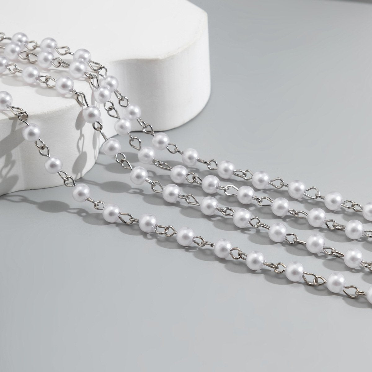 Jewelry Fashion Sexy Imitation Pearl Shoulder Necklace Simple Metal Ball Bead Chain Tassel Body Chain