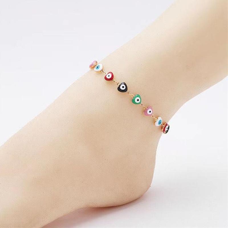 Young Girls Simple Color Eyes Love Rhombus Necklace Bracelet Anklet