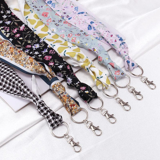 Retro pattern square scarf silk scarf trousers scarf street dance hip-hop small scarf vintage all-match trendy ins pants chain accessories