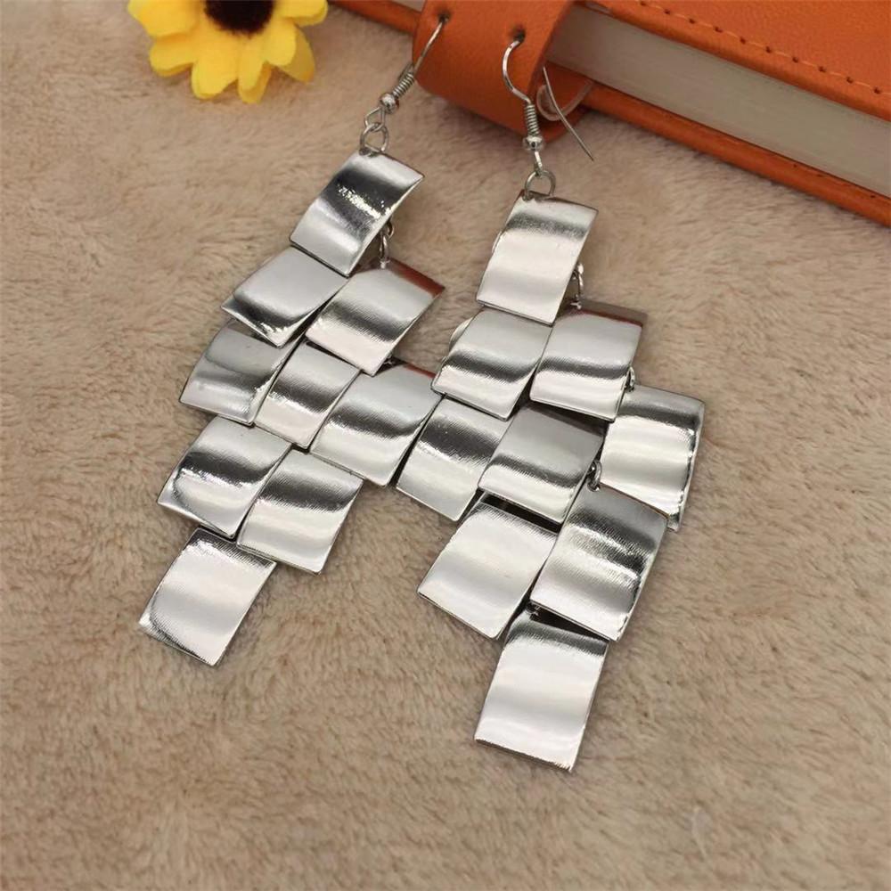 Rectangular Sequin Long Earrings Retro Exaggerated Earrings Indian Earrings earrings