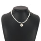 N1121 Small Fresh Rice Bead Necklace Women's Flower Tai Chi Gossip Necklace Simple Design Contrasting Color Necklace