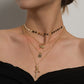 Jewelry Simple Harajuku Multi-layer Angel Lock Rose Pendant Fashion Personality Small Circle Necklace
