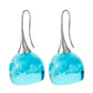 etsy blue sky and white clouds transparent geometric round resin earrings earrings female long ear hook jewelry