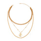 Jewelry Punk Metal Texture Snake Bone Chain Necklace Retro Versatile Portrait Tag Pendant
