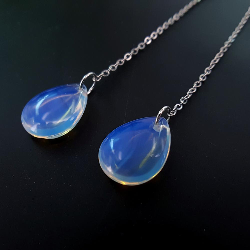 Creative drop-shaped earrings earrings opal earrings fashion white and light earrings of the same style