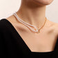 Jewelry ins creative imitation baroque pearl hollow love pendant necklace female necklace niche