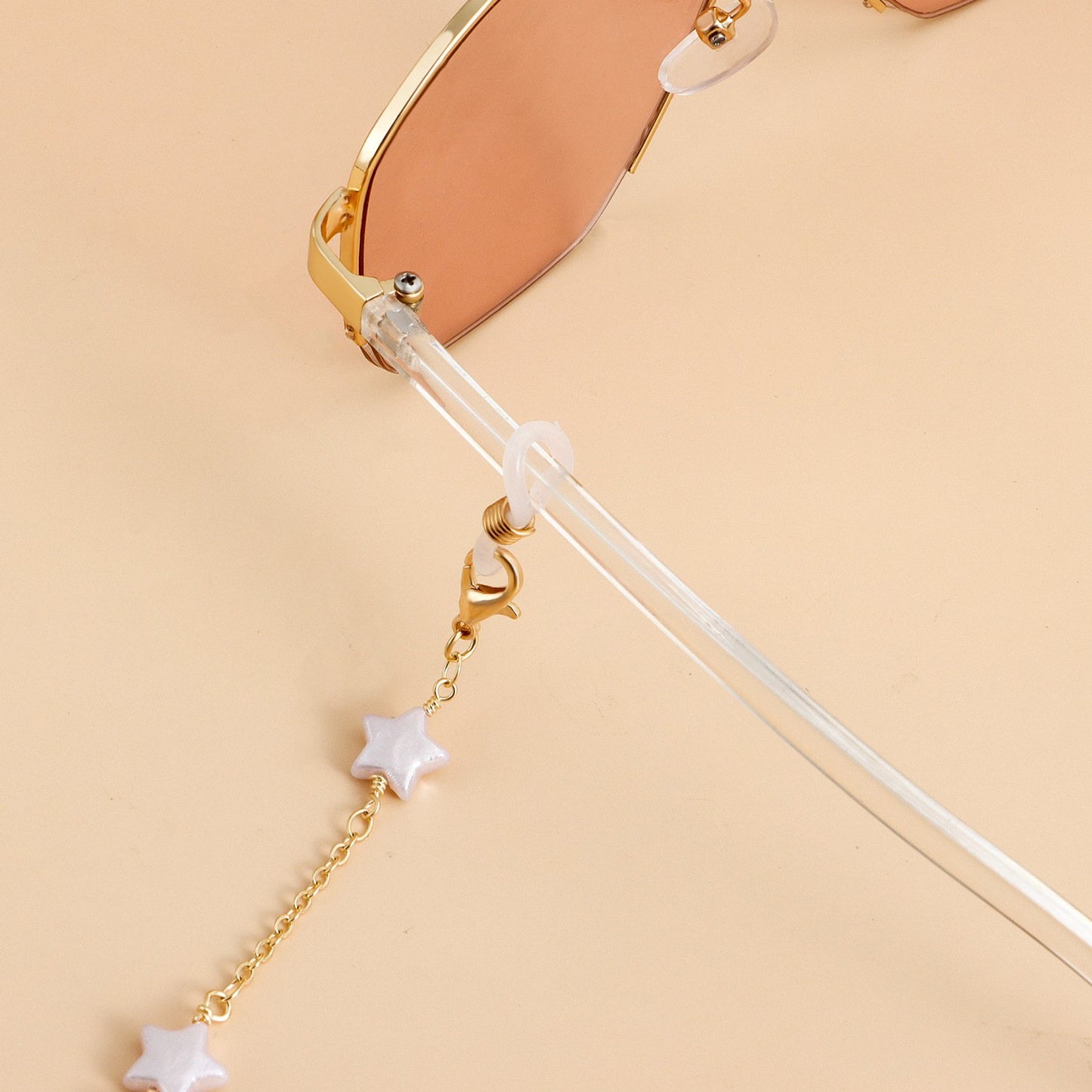 Five-pointed star imitation pearl advanced sense sunglasses chain non-slip glasses chain mask lanyard face chain female earphone chain
