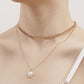 Jewelry double-layer punk clavicle chain imitation pearl love pendant necklace female ins hot girl necklace