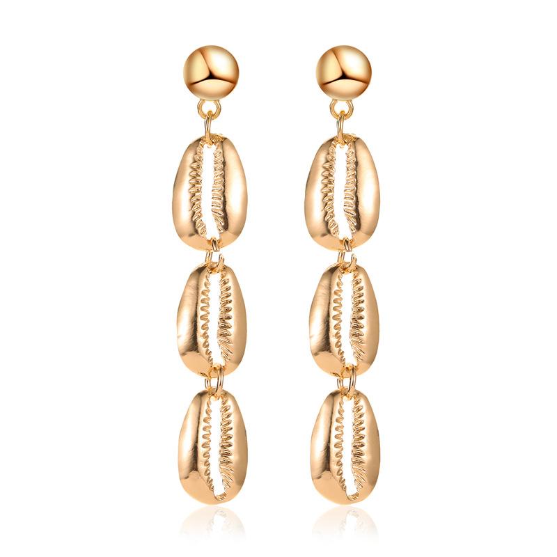 Natural shell earrings simple metal all-match tassel shell earrings earrings earrings ethnic personality earrings