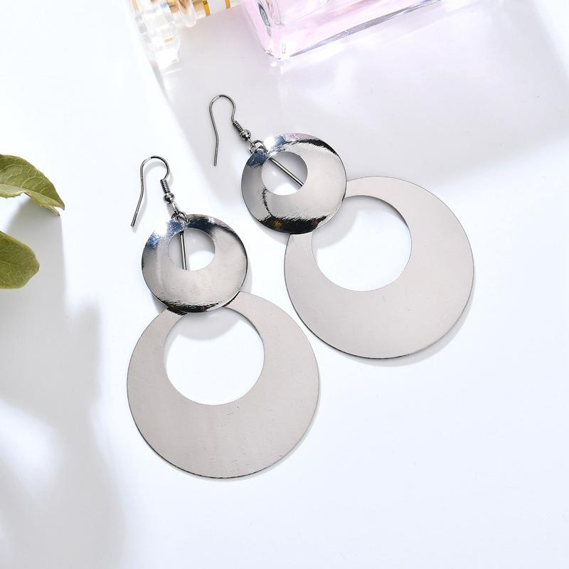 Accessories Ladies Earrings Casual Multi Layered Large Round Earrings