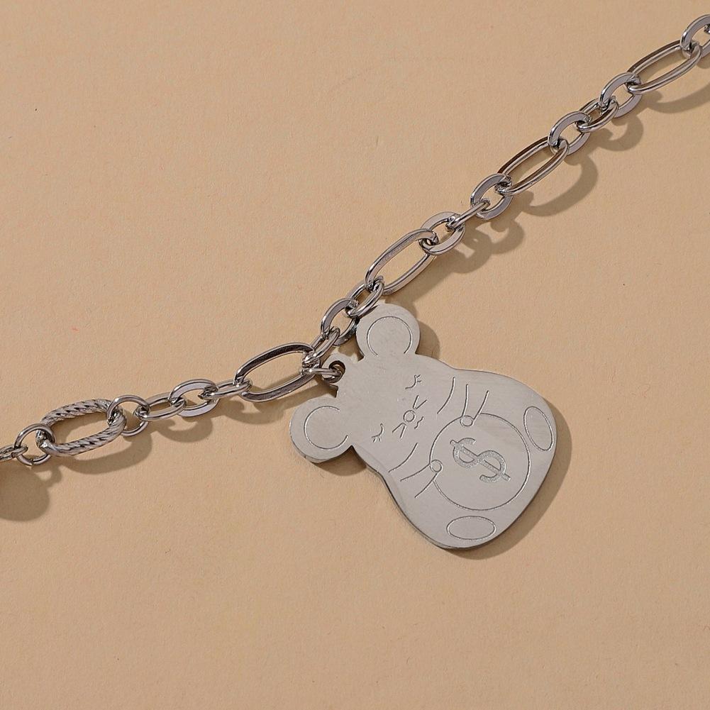 Taobao indifferent cute mouse dollar belongs to you rich titanium steel stainless steel clavicle chain necklace
