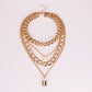 Jewelry multi-layer twist chain letter accessories female love lock fashion temperament clavicle chain necklace