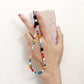 Jewelry mixed color rice beads color oval beaded mobile phone chain ins mobile phone lanyard beaded creative