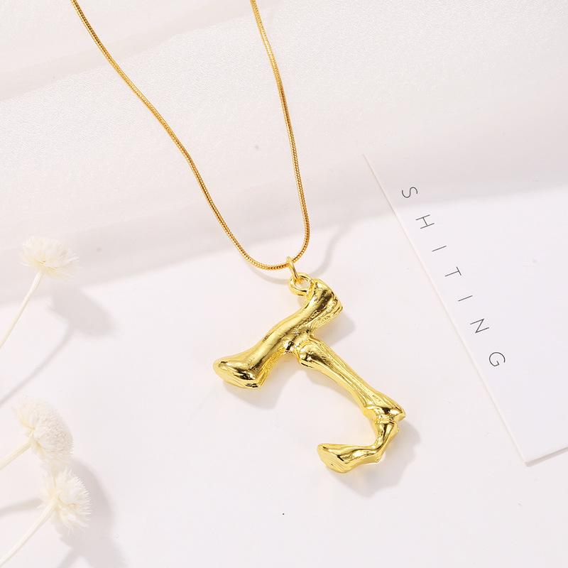 ins letter clavicle chain fashion trend 26 English letter necklace retro personality temperament net red necklace