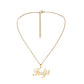 Fashion personality stainless steel irregular name English lettering cutting pendant titanium steel trendy sexy necklace