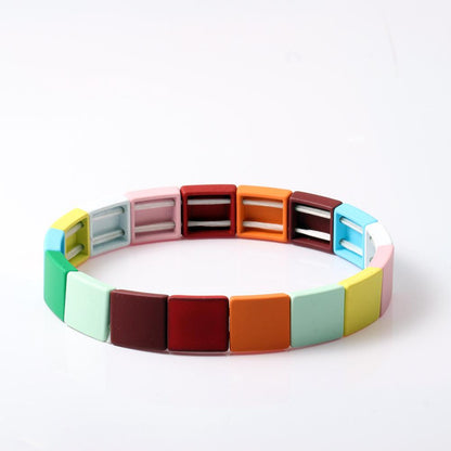 Personalized paint DIY rainbow polygonal arrow arc bracelet rubber paint colorful bracelet