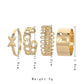 Trendy Simple Gold-plated Ring Beautiful Butterfly Chain Ring Set Unisex Jewelry Versatile