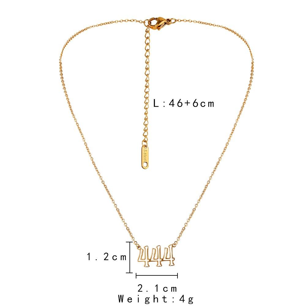 Simple and versatile fashion stainless steel hollowed out angel number angelnumber necklace