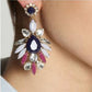 Fashion exaggerated luxury earrings atmospheric diamond earrings personality water drop color ear jewelry