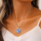 Light luxury niche titanium steel necklace stainless steel gold star moon round coin drop oil necklace female