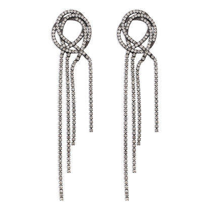 E11216 Exaggerated fashion earrings claw chain tassel temperament fairy earrings temperament rhinestone earrings
