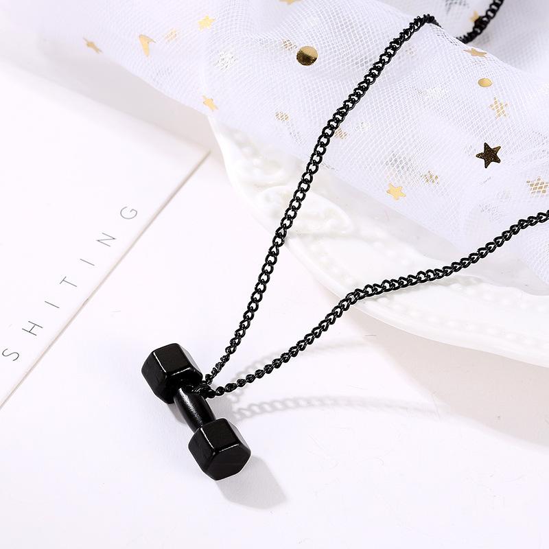 Trend Necklace Fashion Fitness Dumbbell Necklace Men's Personality Pendant