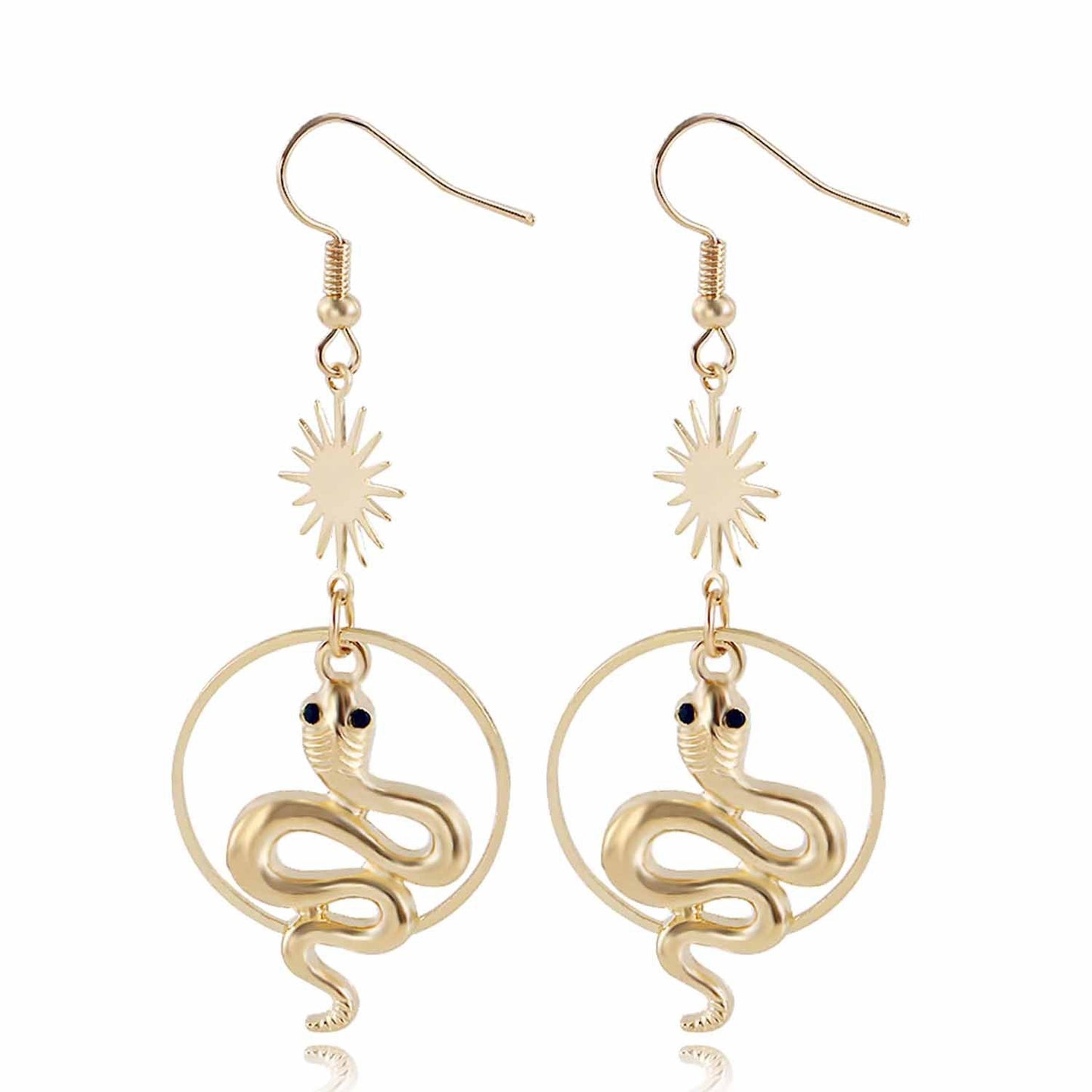 Jewelry Geometric Exaggerated Trendy Earrings Creative Design Fashion Gold Snake Earrings Earrings Earrings