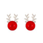 Christmas deer earrings female fashion temperament niche design cute antler earrings wine red elk earrings fashion