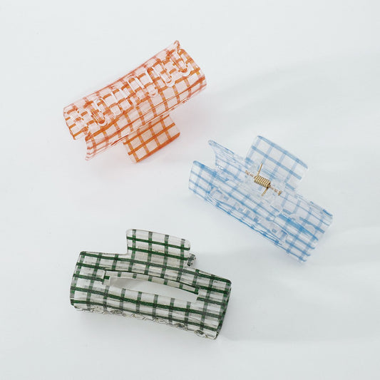 F432 Internet celebrity sweet fashion small fresh plate hair clip resin lattice transparent age-reducing girl heart hair clip