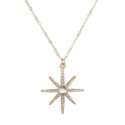 Fashion Octagram Necklace Temperament Rhinestone Clavicle Chain Short Necklace Accessories