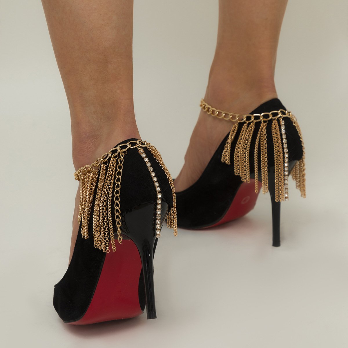 Jewelry Retro Tassel Diamond Chain Shoes Decoration Anklet Fashion Trend Geometric High Heels Chain Women