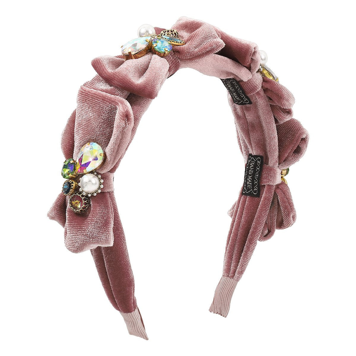 F4897 personalized bowknot pearl headband velvet light luxury rhinestone temperament sweet retro elegant headband
