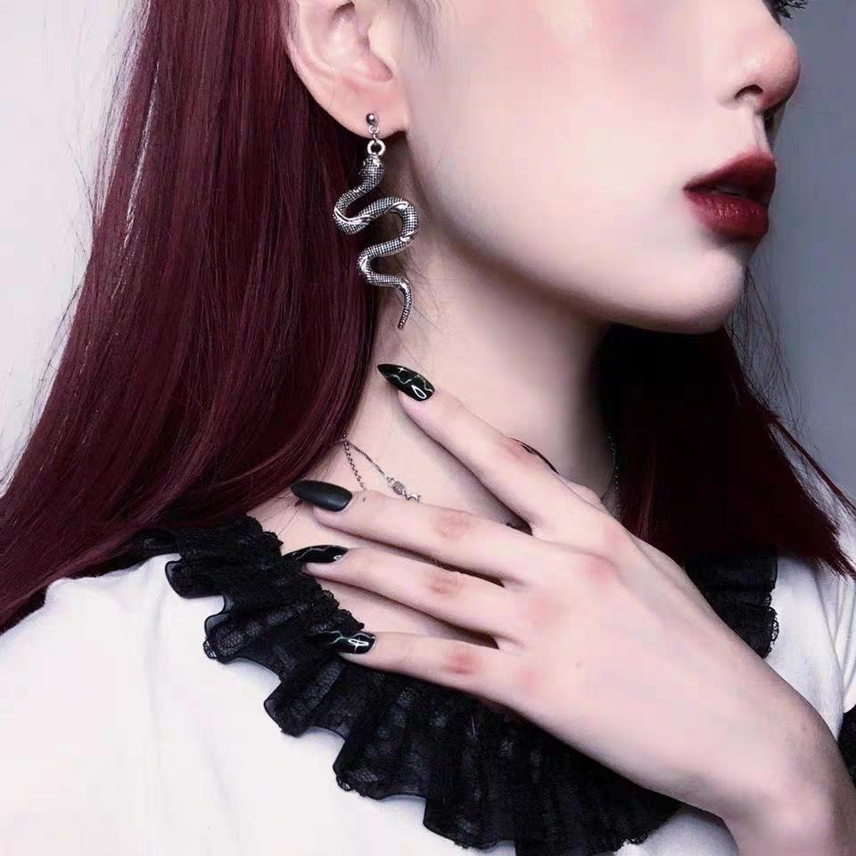 Personality Retro Spirit Snake Alloy Necklace Exaggerated Earrings Necklace Couple Punk
