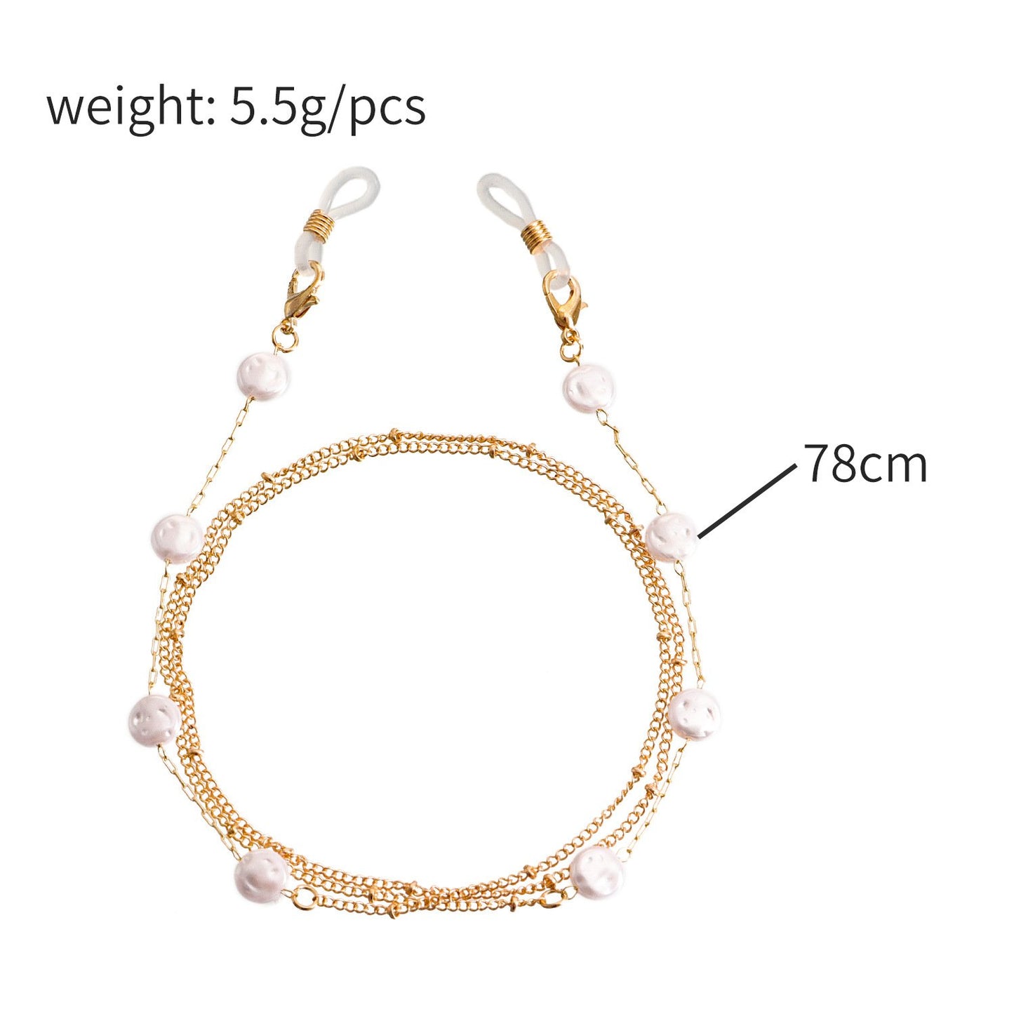Accessories Mask Chain Glasses Chain Devil Eye Mask Chain Imitation Pearl Metal Glasses Chain