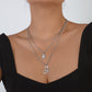 N1192 Hip Hop Multi-Layered Necklace Women's Love Palm Micro-inlaid Metal Personality Sweet Necklace