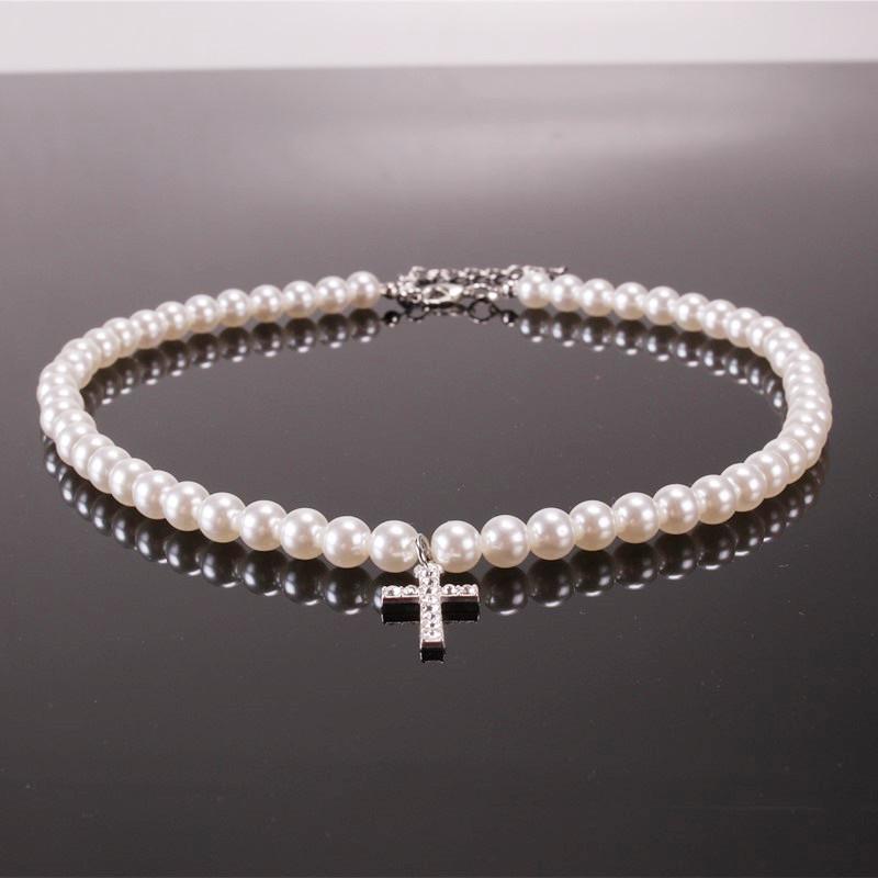 Pearl Necklace Men Hip Hop Women Trendy Fashion Pendant Jewelry Pearl Necklace