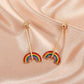 Fashion personality geometric earrings retro temperament metal rainbow earrings ins simple trendy long earrings